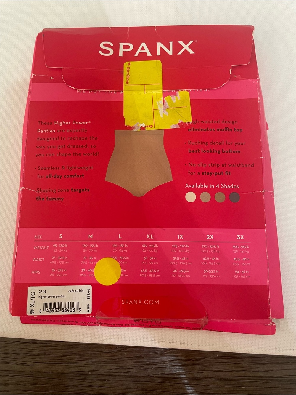 NWT SPANX Higher Power Panties High Waisted Shaper Brief Size XL - Picture 3 of 4